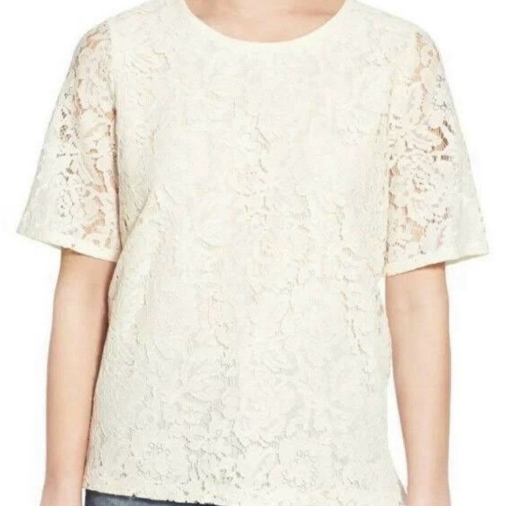Madewell Cream Lace Blouse